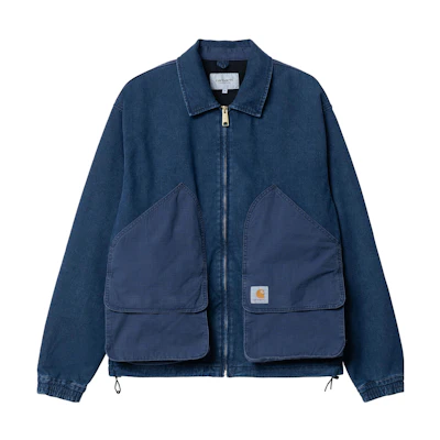 Carhartt WIP Alma Colorblock Washed Denim Jacket Blue Casual Lightweight I031930-01-06
