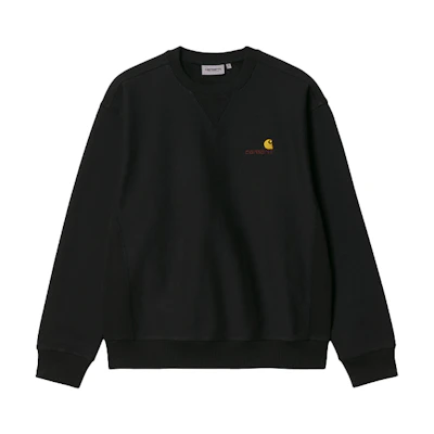 Carhartt WIP American Script Black Crewneck Sweatshirt Casual Pullover I025475-89-XX