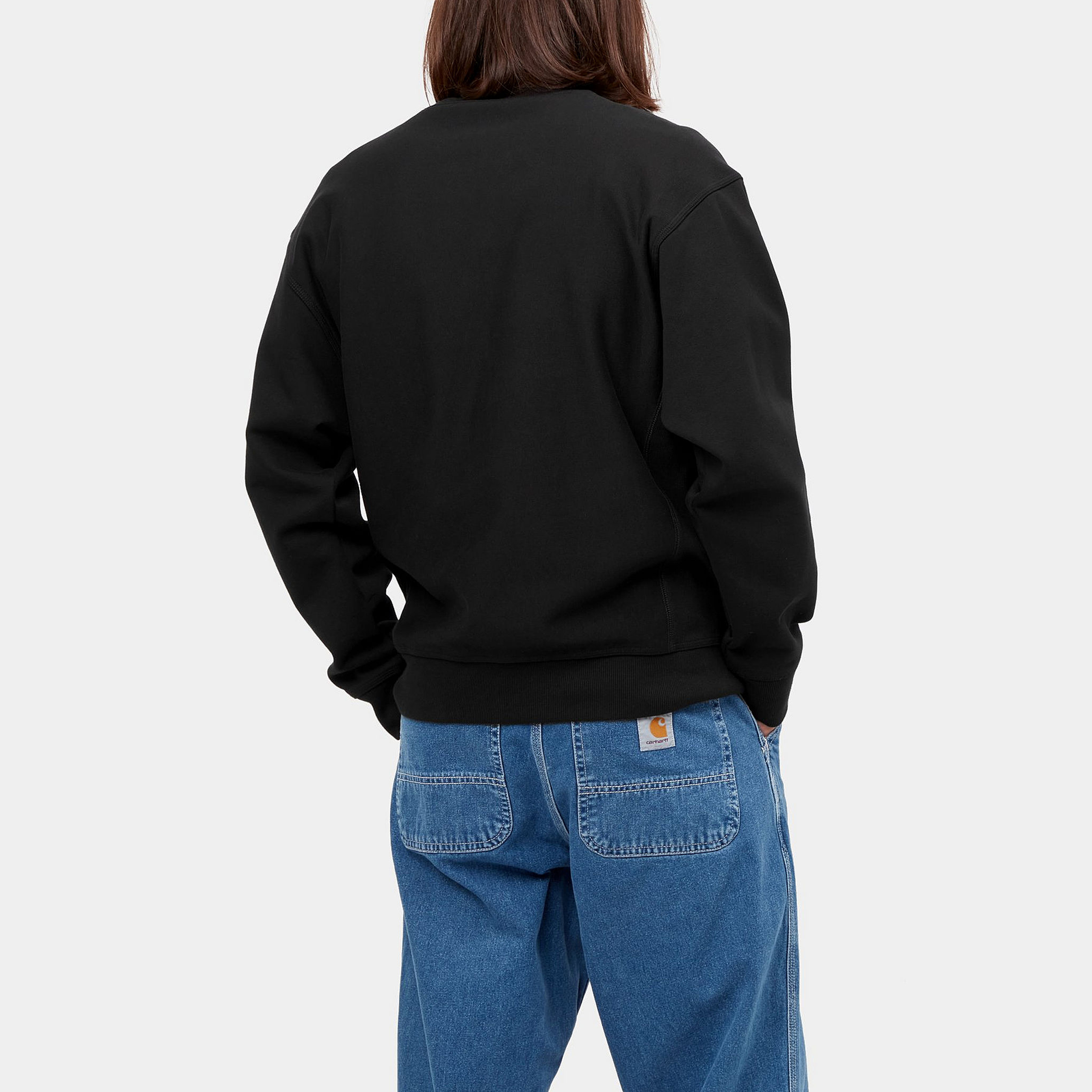 Details for Carhartt WIP 美国刺绣黑色圆领卫衣休闲套头衫 I025475-89-XX