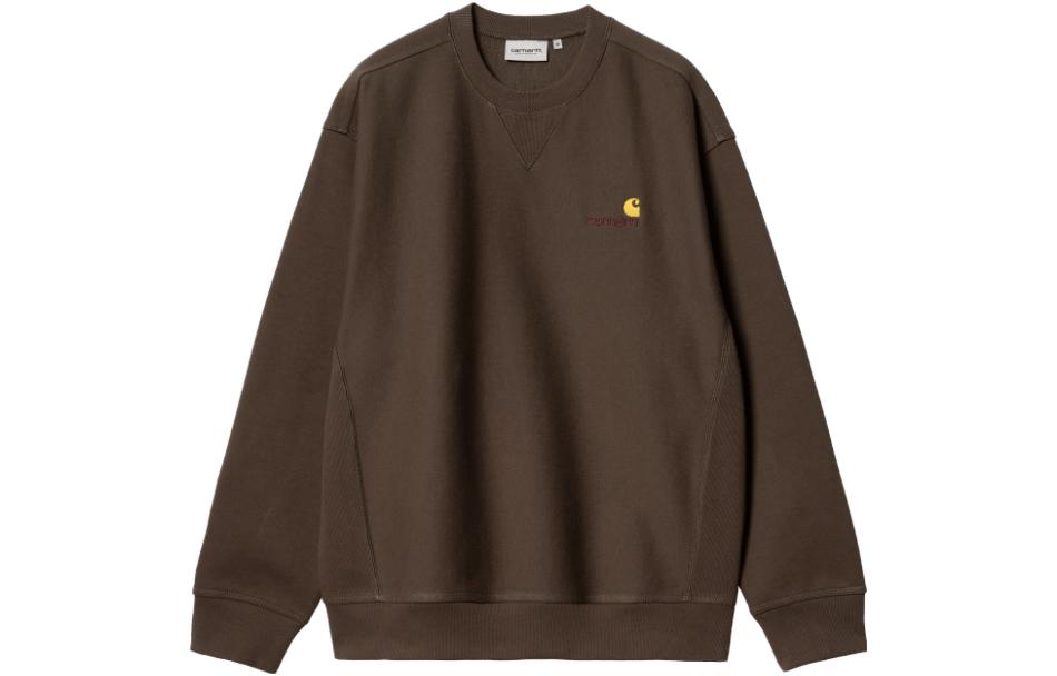 Carhartt WIP American Script Brown Crewneck Sweatshirt Embroidered Logo I025475-BV-XX