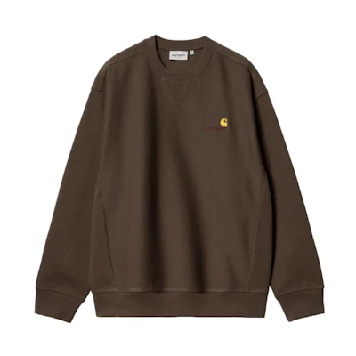 Carhartt WIP American Script Brown Crewneck Sweatshirt Embroidered Logo I025475-BV-XX
