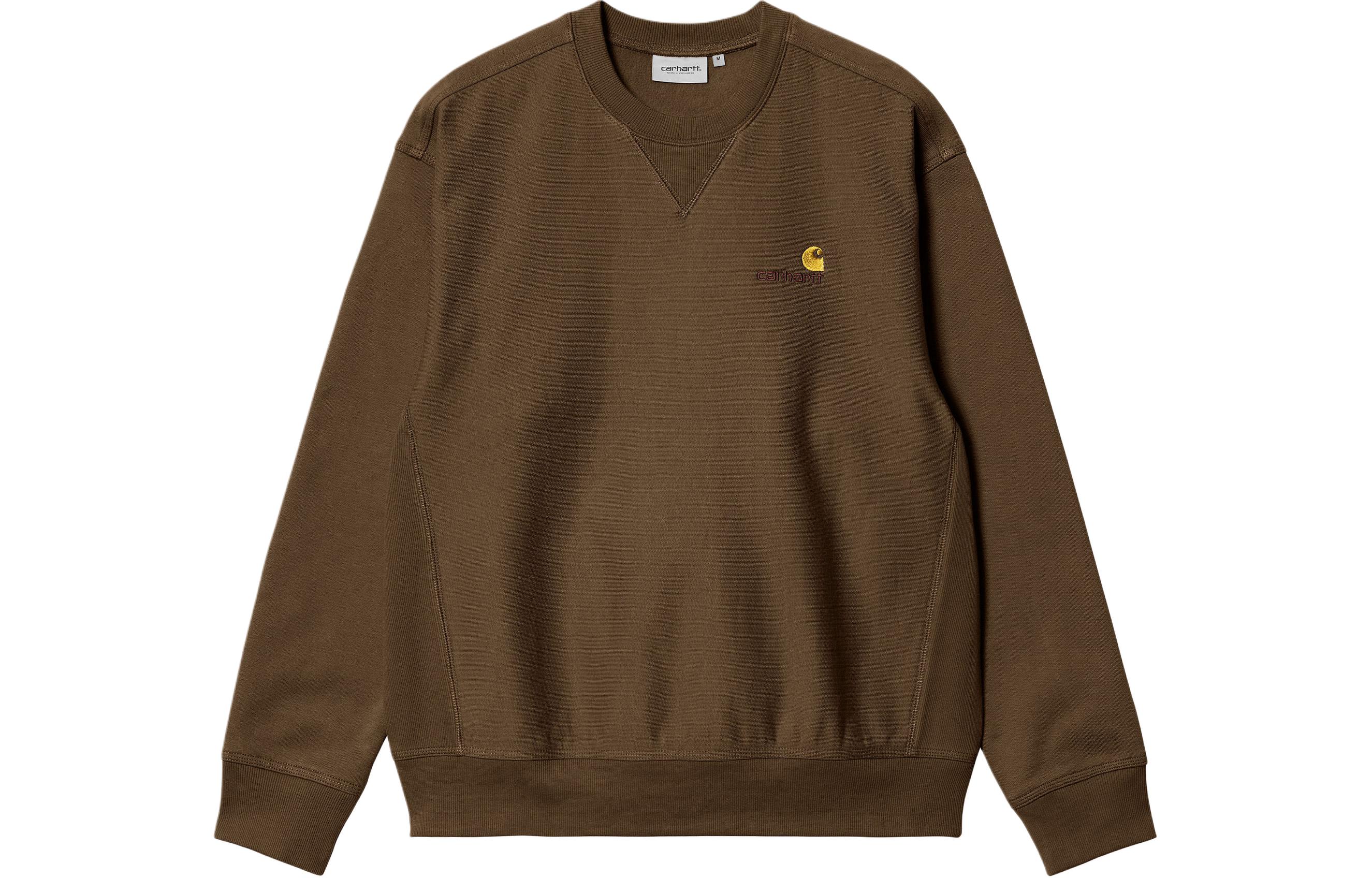 Carhartt WIP American Script Brown Embroidered Crewneck Sweatshirt for Men I025475-1ZD-XX