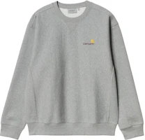 Order Carhartt WIP American Script Grey Sweatshirt Logo Embroidery Crewneck I025475-V6-XX