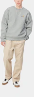 Shop Carhartt WIP American Script Grey Sweatshirt Logo Embroidery Crewneck I025475-V6-XX