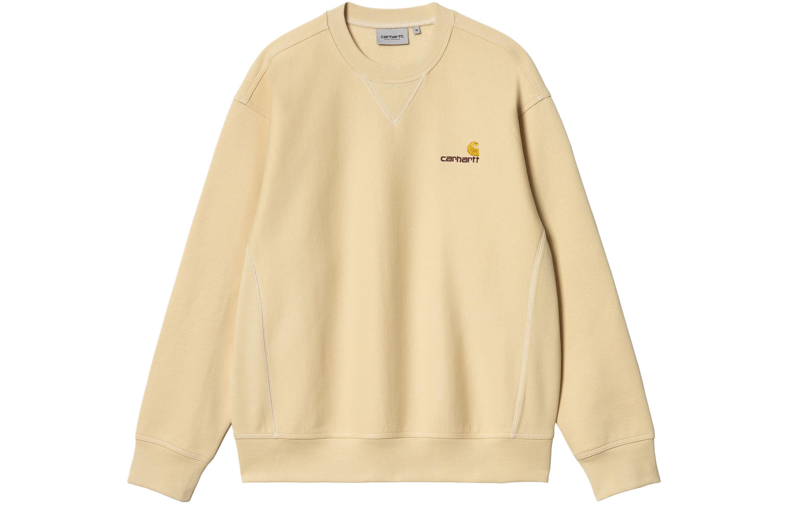 Carhartt WIP American Script Loose Fit Embroidered Sweatshirt Beige Mens I025475-1YR-XX