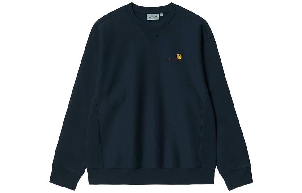 Carhartt WIP American Script Mizar Logo Crewneck Sweatshirt Blue Mens I025475-0NY-XX