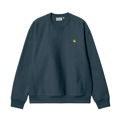 Carhartt WIP American Script Relaxed Crewneck Sweatshirt Navy Blue - I025475-0R-XX