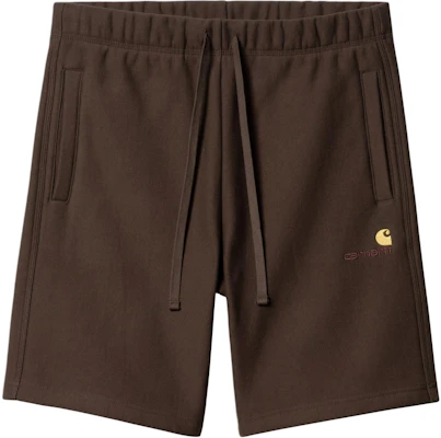 Carhartt WIP American Script Sweat Shorts Brown Relaxed Fit Casual Shorts. I031685-47-XX Buy Carhartt WIP American Script Sweat Shorts Brown Relaxed Fit Casual Shorts. I031685-47-XX