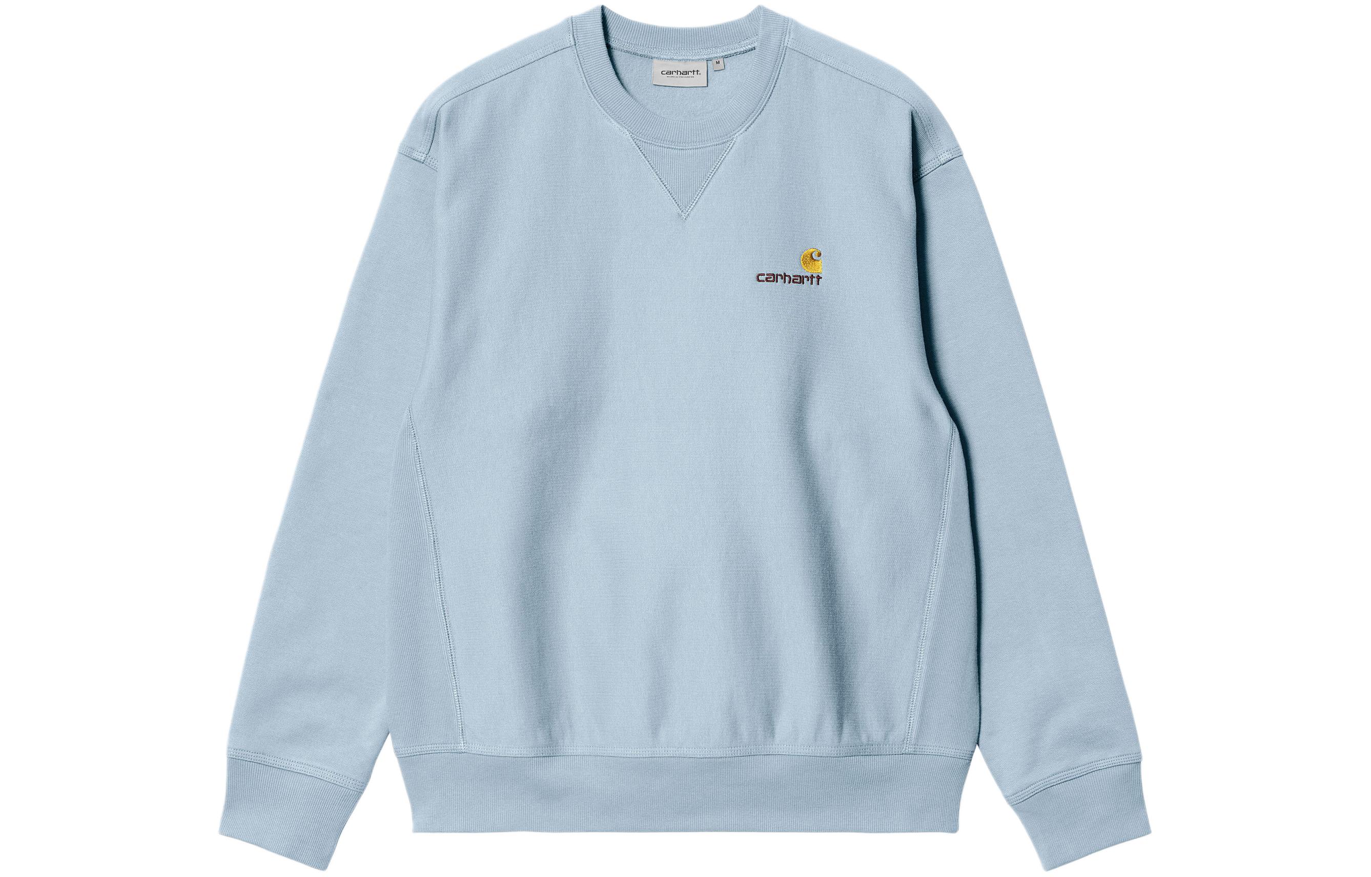 Carhartt WIP American Script Sweatshirt Light Blue Embroidered Crewneck Menswear I025475-0F4-XX