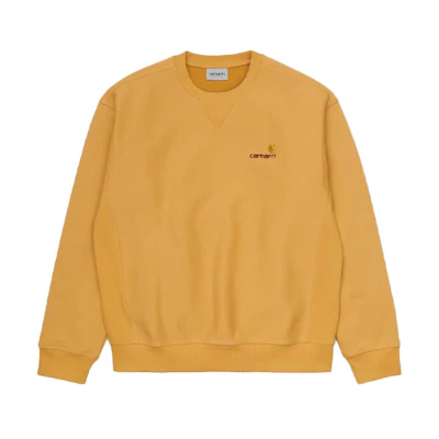 Carhartt WIP American Script Yellow Crewneck Sweatshirt I025475-0G1-00