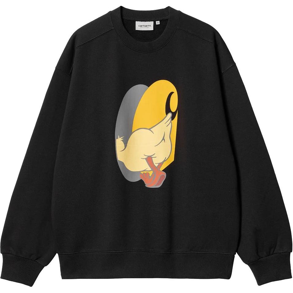 Carhartt WIP Animal Print Crewneck Sweatshirt Black Long Sleeve I03245-489-XX