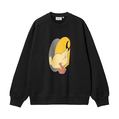 Carhartt WIP Animal Print Crewneck Sweatshirt Black Long Sleeve I03245-489-XX