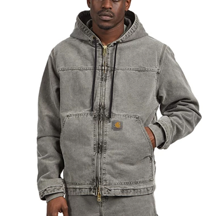 Carhartt WIP Arling Washed Hoodie Jacket Unisex Vintage Style Black. I031389-89 圖 7