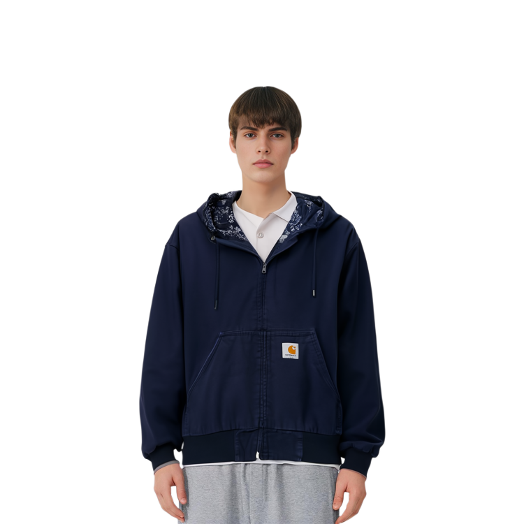 Carhartt WIP Bandana Print Classic Zip Hoodie Blue A211054-77-06 圖 4