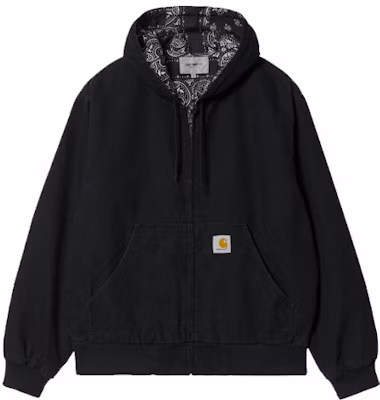 Carhartt WIP Jaket Hoodie Zip Cetak Bandana Klasik Hitam. A211054-00E-06 Buy Carhartt WIP Jaket Hoodie Zip Cetak Bandana Klasik Hitam. A211054-00E-06