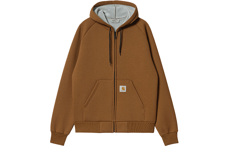 Carhartt WIP Basic Logo Zip-Up Hooded Jacket Brown Unisex I018044-0GN-XX