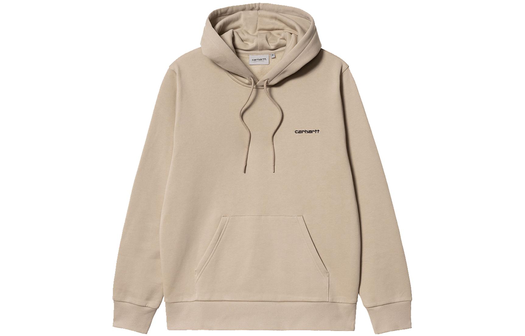 Carhartt WIP Beige Hoodie with Embroidered Logo & Drawstring Design I032693-AW-XX