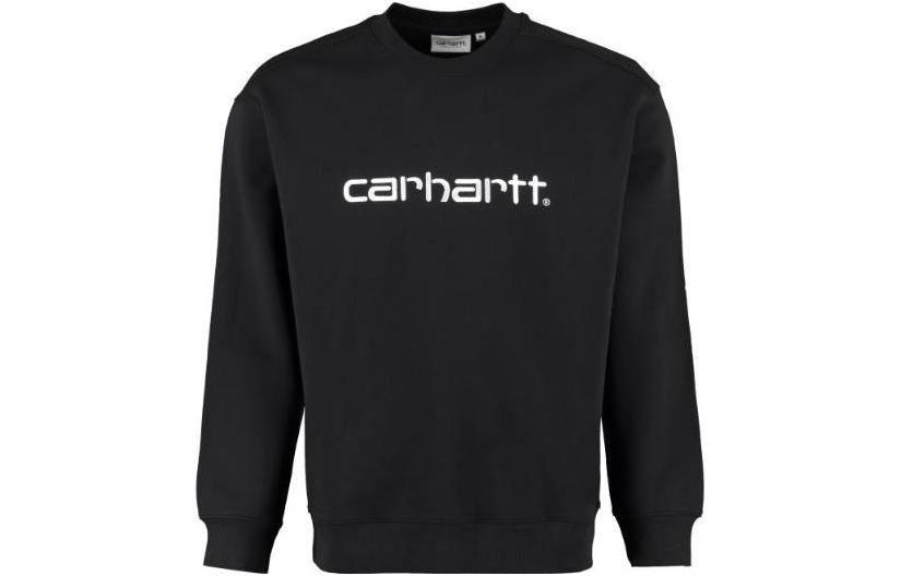 Carhartt WIP Black Crewneck Letter Print Long Sleeve Sweatshirt I02747-5038-990