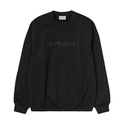 Carhartt WIP Black Crewneck Sweatshirt with Embroidered Logo I030229-00E-XX