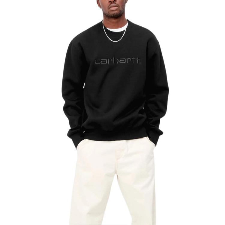 Carhartt WIP Black Crewneck Sweatshirt with Embroidered Logo I030229-00E-XX 圖 4