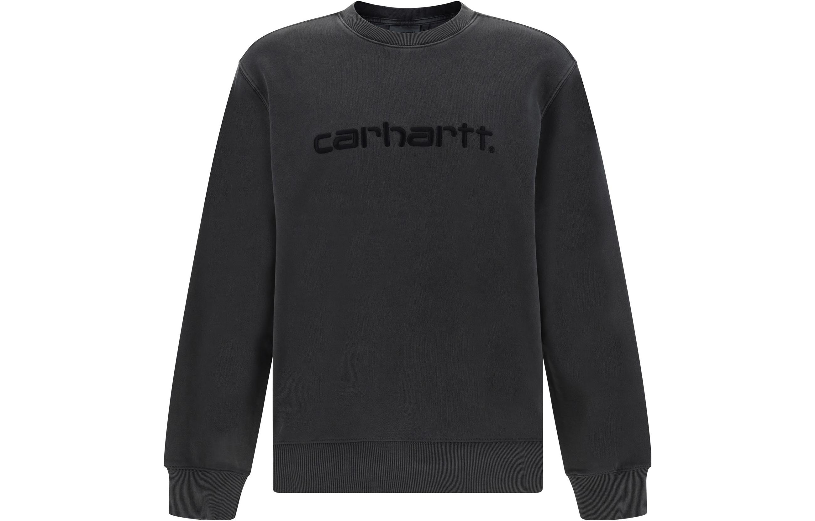 Carhartt WIP Black Crewneck Sweatshirt with Logo Print for Men I03178889GD