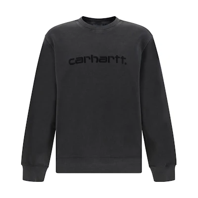 Carhartt WIP Black Crewneck Sweatshirt with Logo Print for Men I03178889GD