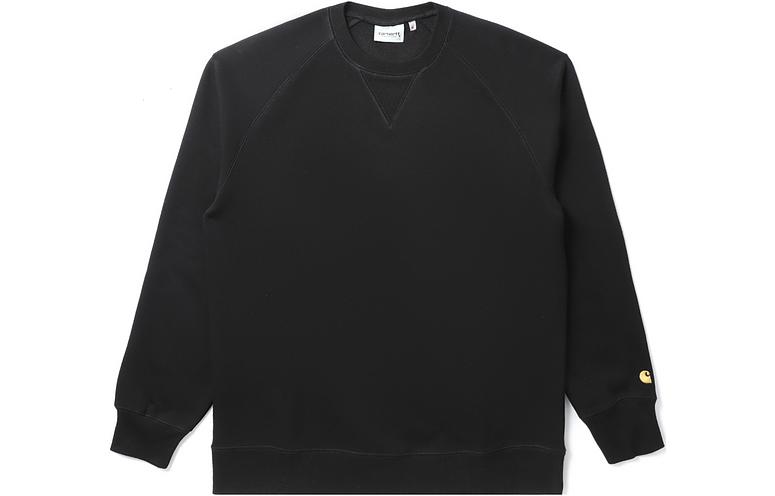 Carhartt WIP Black Fleece Crewneck Sweatshirt with Logo Embroidery CHXSWI026383D-BKA