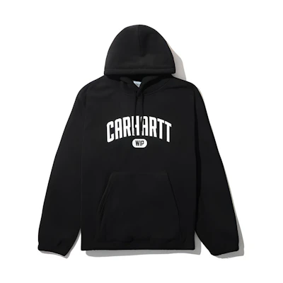 Carhartt WIP Black Fleece Hoodie with Embroidered Logo Patch 202009F