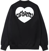 Carhartt WIP Black Heart Logo Embroidered Graphic Crewneck Sweatshirt CHXSWA242023N-BKX Carhartt WIP Black Heart Logo Embroidered Graphic Crewneck Sweatshirt CHXSWA242023N-BKX