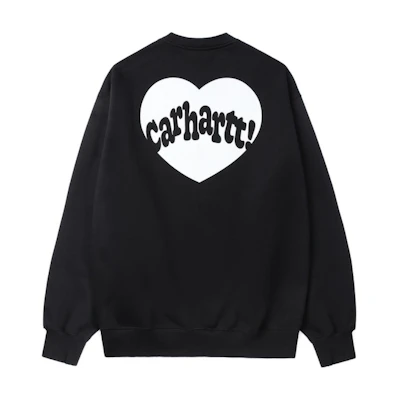 Carhartt WIP Black Heart Logo Embroidered Graphic Crewneck Sweatshirt CHXSWA242023N-BKX