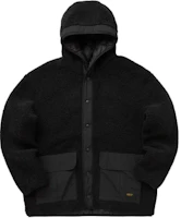 Carhartt WIP Black Hooded Patchwork Oversized Long Sleeve Jacket I032242-89-XX Carhartt WIP Black Hooded Patchwork Oversized Long Sleeve Jacket I032242-89-XX