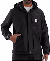 Carhartt WIP Black Hoodie Jacket with Logo Embroidery and Side Pockets 104725 Carhartt WIP Black Hoodie Jacket with Logo Embroidery and Side Pockets 104725