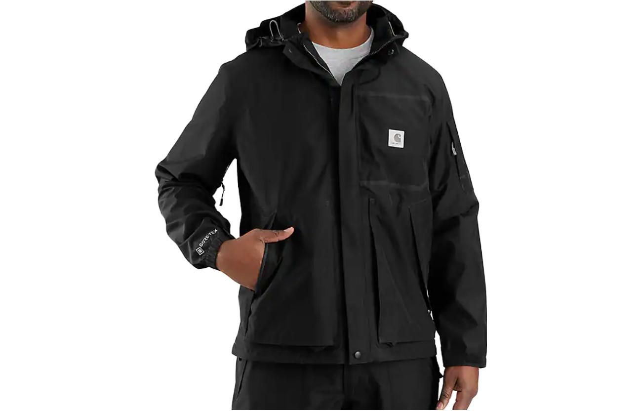 Carhartt WIP Black Hoodie Jacket with Logo Embroidery and Side Pockets 104725 圖 2