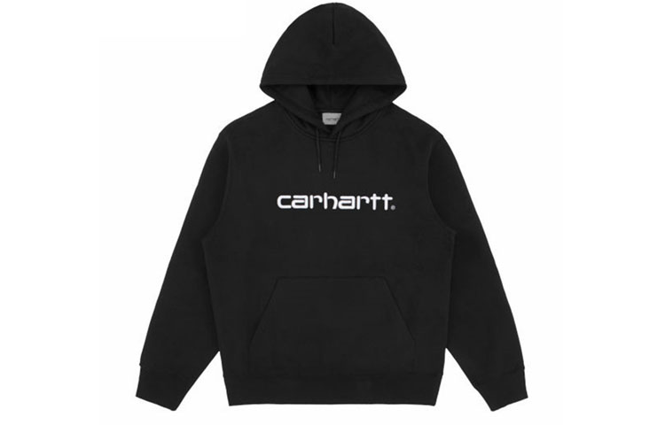 Carhartt WIP Black Hoodie with Embroidered Letter Logo CHXSWI027093D-BKA