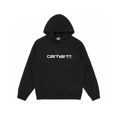 Carhartt WIP Black Hoodie with Embroidered Letter Logo CHXSWI027093D-BKA