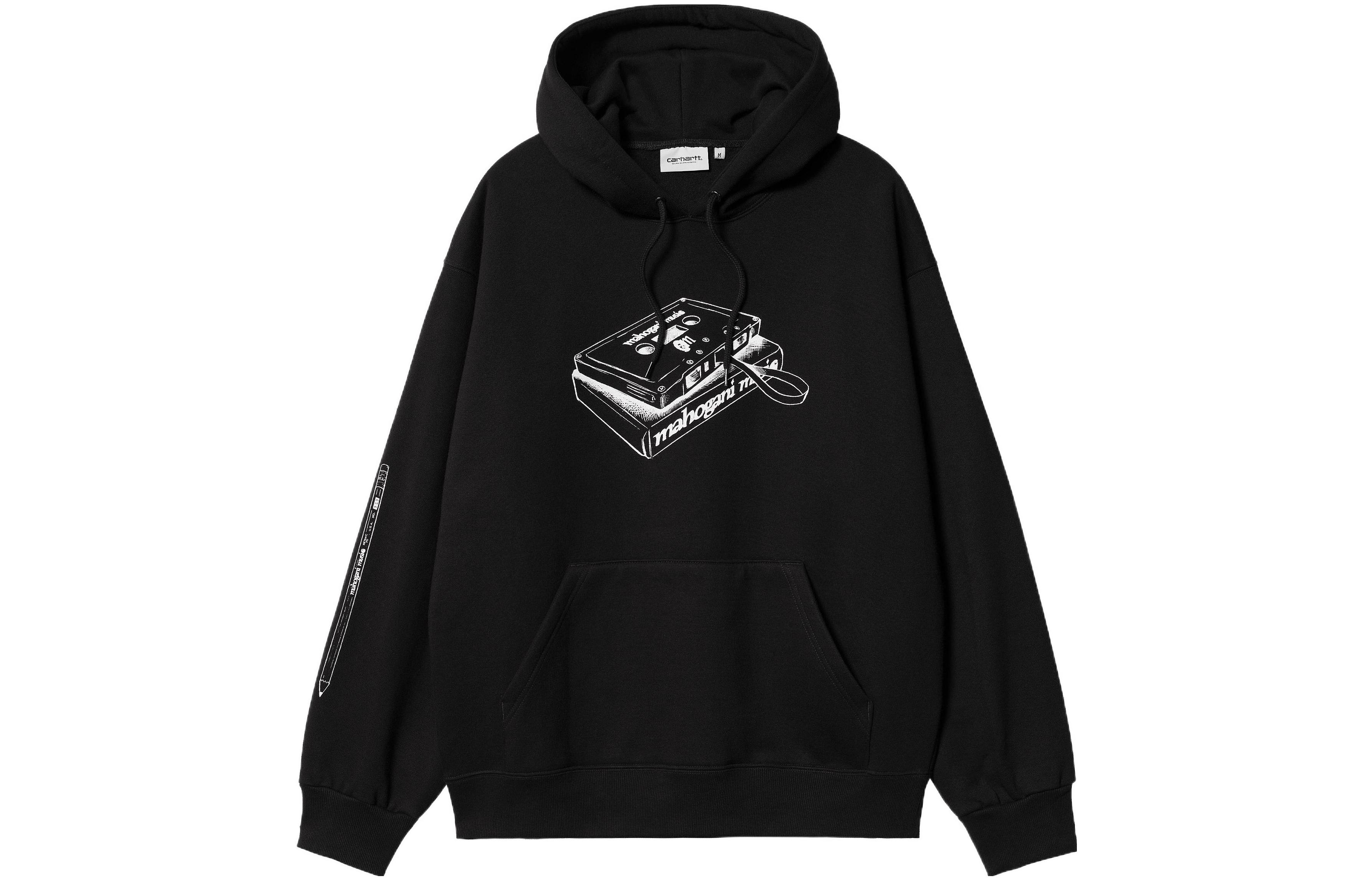 Carhartt WIP Black Hoodie with Music Box Design I030597-0D2-XX