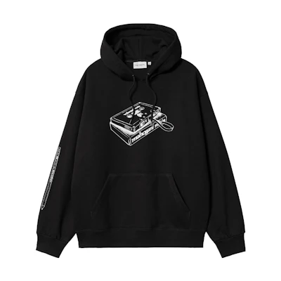 Carhartt WIP Black Hoodie with Music Box Design I030597-0D2-XX