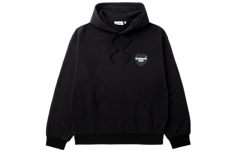 Carhartt WIP Black Letter Print Pullover Hoodie Long Sleeve CHXSWF23I168L-BKX