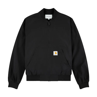 Carhartt WIP Black Logo Print V-Neck Zip Long Sleeve Bomber Jacket I032150-89-XX