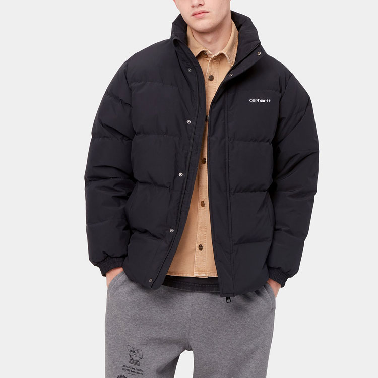 Sizing Carhartt WIP Jaket Puff Hitam Musim Sejuk Kalis Air. I029450-0D2-XX