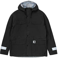 Carhartt WIP Black Reflective Zipper Windbreaker Jacket I028820-89-00 Carhartt WIP Black Reflective Zipper Windbreaker Jacket I028820-89-00