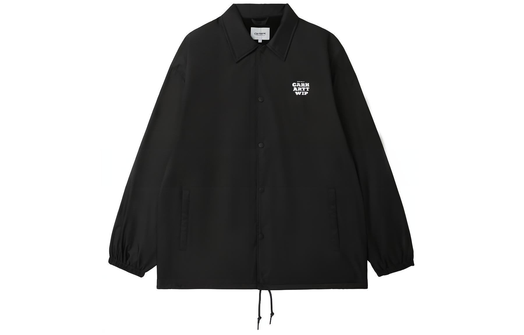 Carhartt WIP Black Solid Color Collared Long Sleeve Jacket Unisex CHXJKA241004M