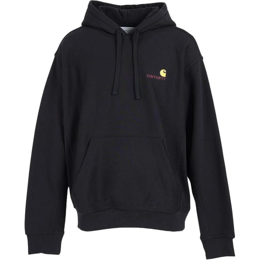 Carhartt WIP Black Solid Color Hoodie with Drawstring I028279-0EI-XX