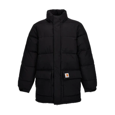 Carhartt WIP Black Solid Color Zip-Up Hooded Jacket I03226-789-XX