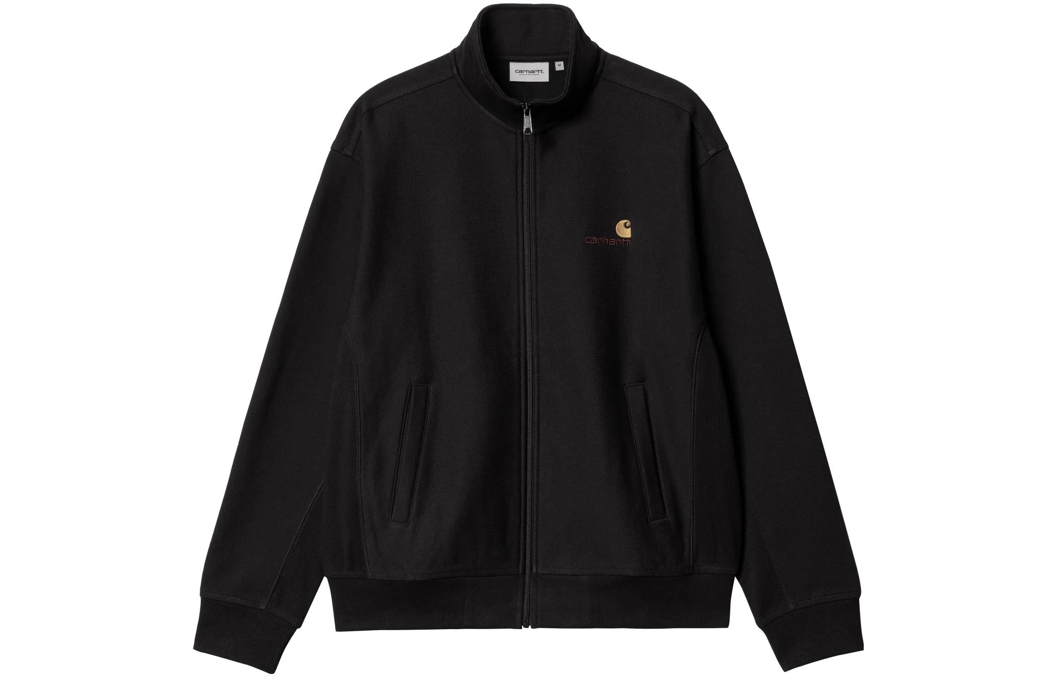 Carhartt WIP Black Solid Logo Embroidered Zip-Up Collar Jacket I031686-23S-XX