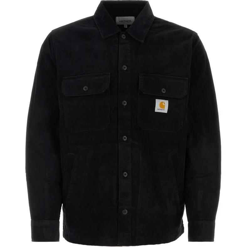 Carhartt WIP Black Solid Logo Patch Collared Long Sleeve Jacket I031446-89-02