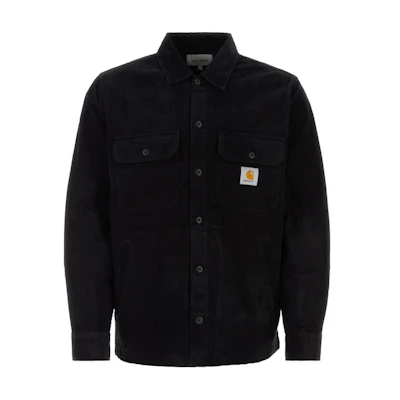 Carhartt WIP Black Solid Logo Patch Collared Long Sleeve Jacket I031446-89-02