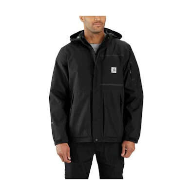 Carhartt WIP Black Storm Defender Lightweight GTX Hooded Jacket - Relaxed Fit 106119