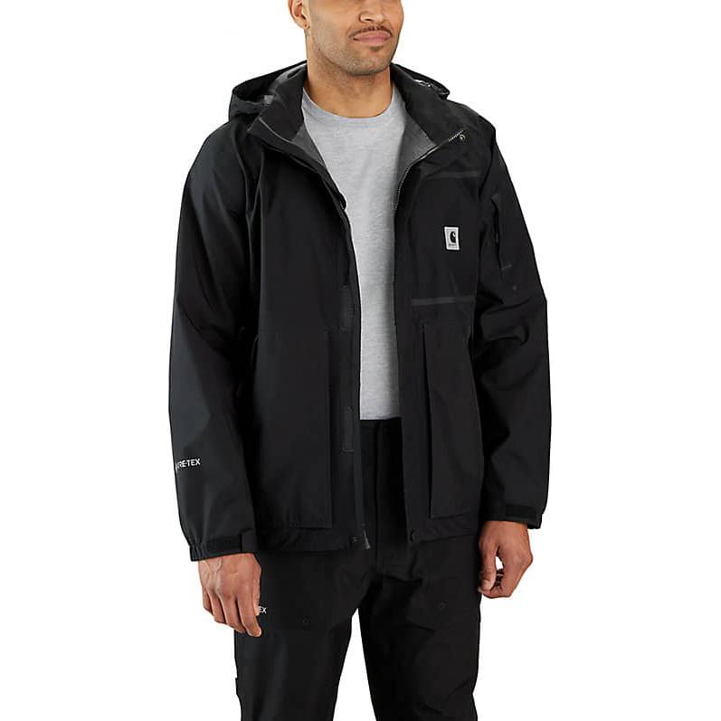 Lookbook Carhartt WIP 黑色Storm Defender輕量Gore-Tex連帽外套 - 寬鬆版型 106119