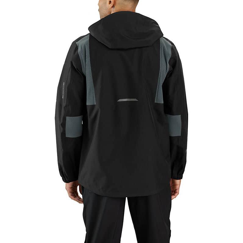 Shop Carhartt WIP 黑色Storm Defender輕量Gore-Tex連帽外套 - 寬鬆版型 106119